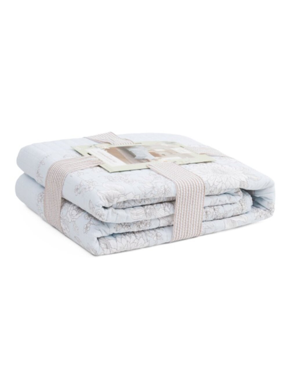 LILLIAN AUGUST FRENCH FARMHOUSE Twin Cotton Slub Floral Quilt Set - Picture 2 of 2
